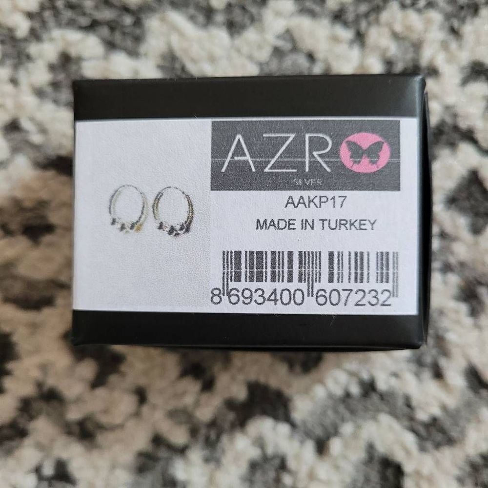 AZRO Silver Hoop Earings - Picture 3 of 4